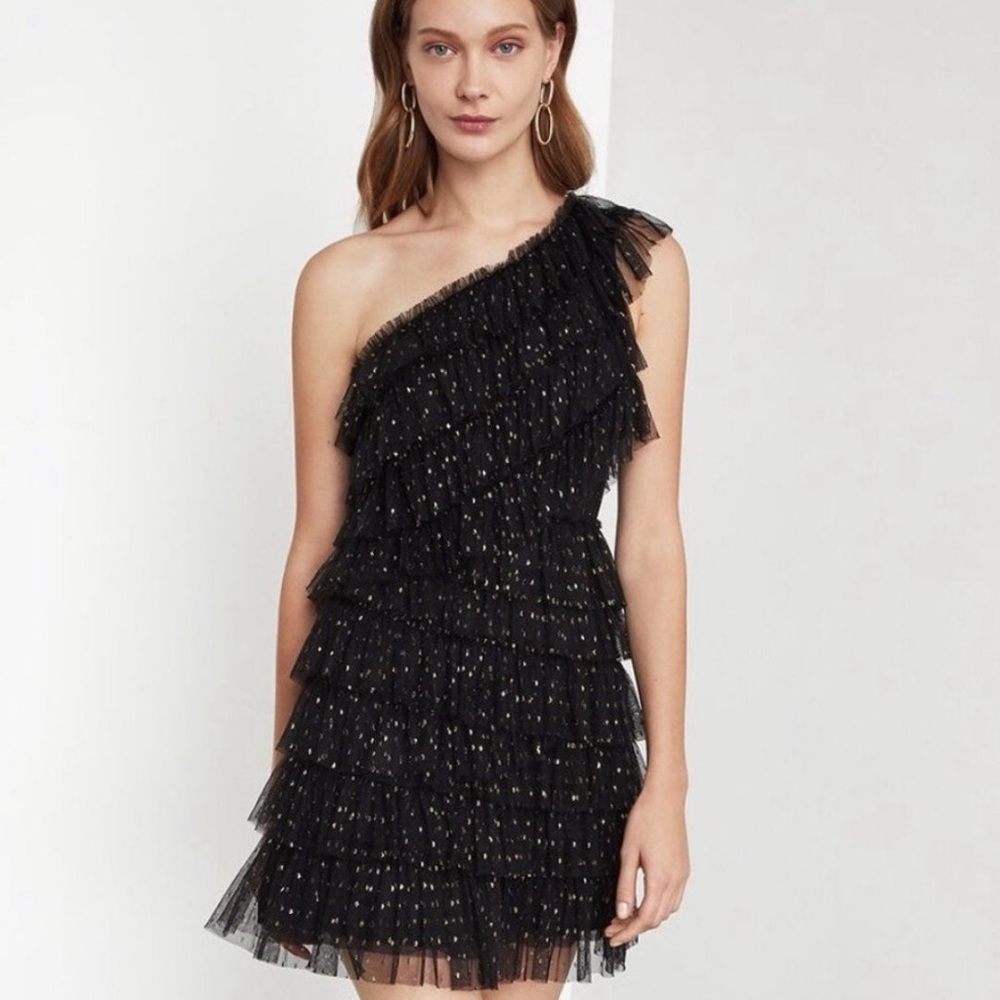 NWT SZ 2 BCBGMAXAZRIA TIERED RUFFLE ONE SHOULDER DRESS- ERAS TOUR DRESS